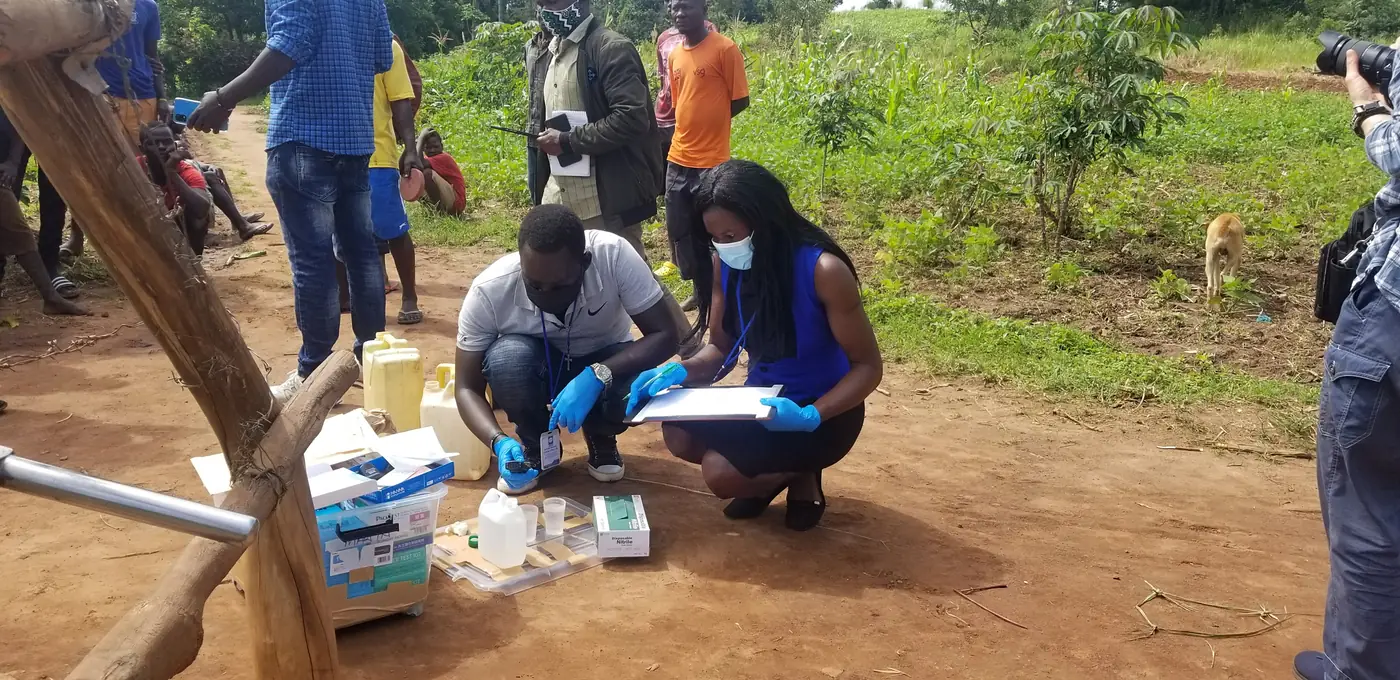Water quality testing in Uganda